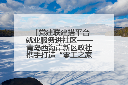 党建联建搭平台 就业服务进社区——青岛西海岸新区政社携手打造“零工之家”就业服务新阵地