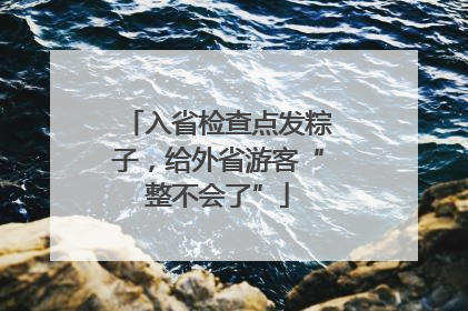 入省检查点发粽子，给外省游客“整不会了”