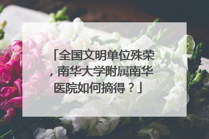 全国文明单位殊荣，南华大学附属南华医院如何摘得？