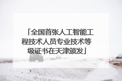 全国首张人工智能工程技术人员专业技术等级证书在天津颁发
