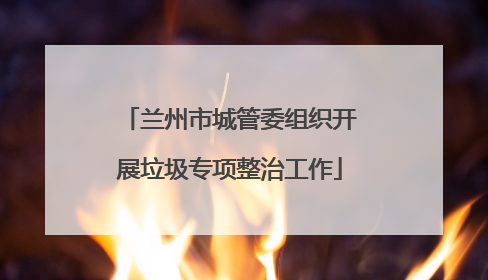 兰州市城管委组织开展垃圾专项整治工作