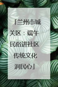 兰州市城关区：端午民俗进社区 传统文化润民心