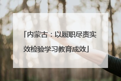 内蒙古：以履职尽责实效检验学习教育成效