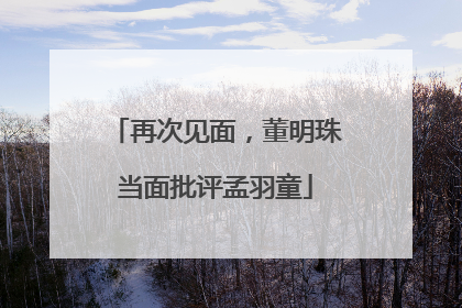 再次见面，董明珠当面批评孟羽童