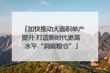 加快推动大面积单产提升 打造新时代更高水平“洞庭粮仓”