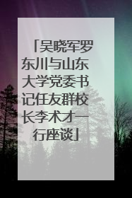 吴晓军罗东川与山东大学党委书记任友群校长李术才一行座谈