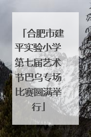 合肥市建平实验小学第七届艺术节巴乌专场比赛圆满举行