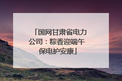 国网甘肃省电力公司：粽香迎端午 保电护安康