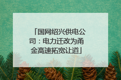 国网绍兴供电公司：电力迁改为甬金高速拓宽让道