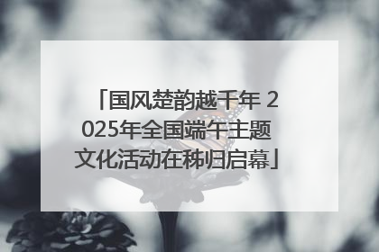 国风楚韵越千年 2025年全国端午主题文化活动在秭归启幕