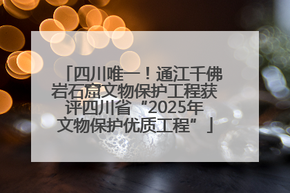 四川唯一！通江千佛岩石窟文物保护工程获评四川省“2025年文物保护优质工程”