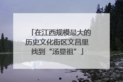 在江西规模最大的历史文化街区文昌里找到“汤显祖”