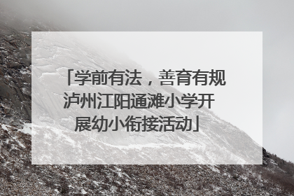 学前有法，善育有规 泸州江阳通滩小学开展幼小衔接活动