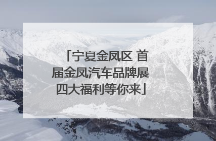 宁夏金凤区 首届金凤汽车品牌展四大福利等你来