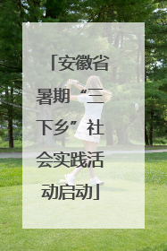 安徽省暑期“三下乡”社会实践活动启动