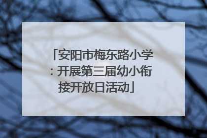 安阳市梅东路小学：开展第三届幼小衔接开放日活动
