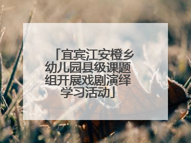 宜宾江安橙乡幼儿园县级课题组开展戏剧演绎学习活动