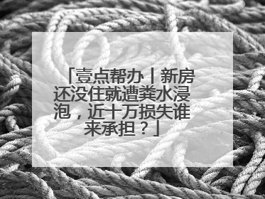 壹点帮办丨新房还没住就遭粪水浸泡，近十万损失谁来承担？