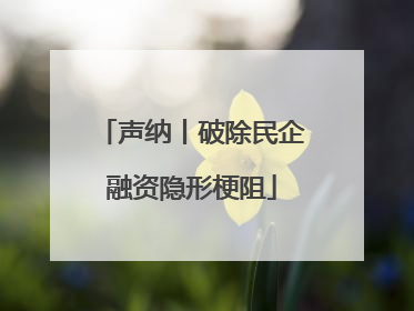 声纳丨破除民企融资隐形梗阻