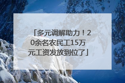 多元调解助力！20余名农民工15万元工资发放到位了