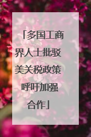 多国工商界人士批驳美关税政策 呼吁加强合作