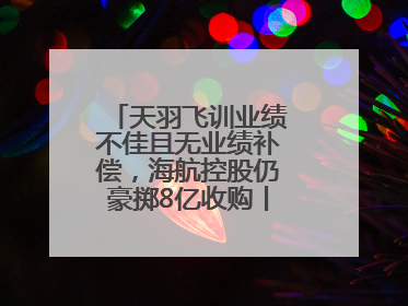 天羽飞训业绩不佳且无业绩补偿，海航控股仍豪掷8亿收购丨一周市场观察