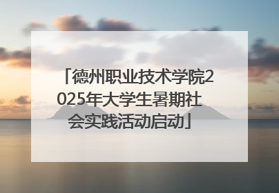 德州职业技术学院2025年大学生暑期社会实践活动启动