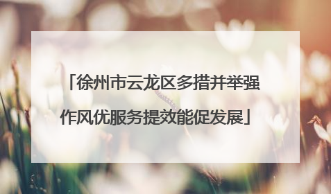 徐州市云龙区多措并举强作风优服务提效能促发展