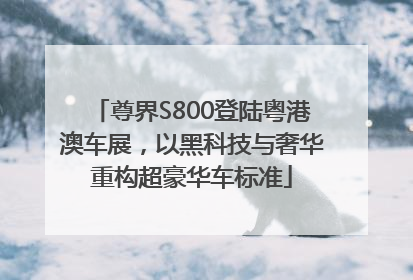 尊界S800登陆粤港澳车展，以黑科技与奢华重构超豪华车标准