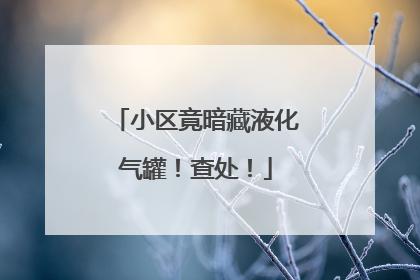 小区竟暗藏液化气罐！查处！