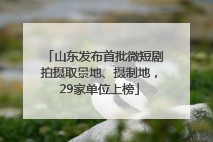 山东发布首批微短剧拍摄取景地、摄制地，29家单位上榜