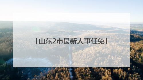 山东2市最新人事任免