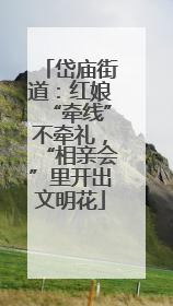 岱庙街道：红娘“牵线”不牵礼，“相亲会”里开出文明花