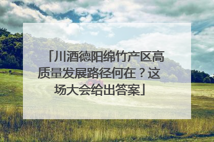 川酒德阳绵竹产区高质量发展路径何在？这场大会给出答案