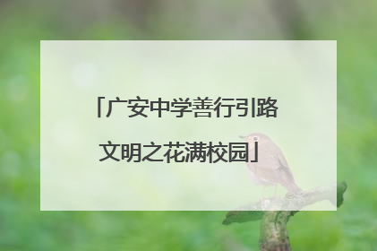 广安中学善行引路 文明之花满校园