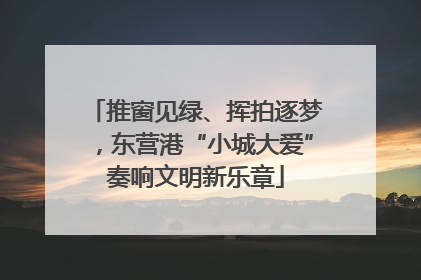推窗见绿、挥拍逐梦，东营港“小城大爱”奏响文明新乐章