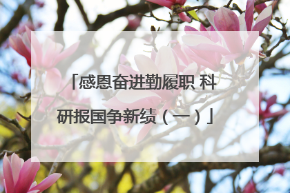 感恩奋进勤履职 科研报国争新绩（一）