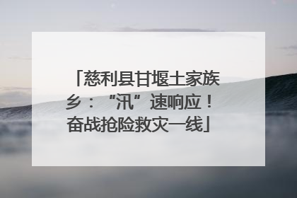 慈利县甘堰土家族乡：“汛”速响应！奋战抢险救灾一线
