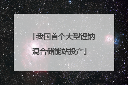 我国首个大型锂钠混合储能站投产