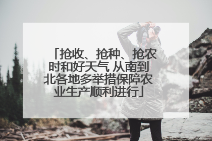 抢收、抢种、抢农时和好天气 从南到北各地多举措保障农业生产顺利进行