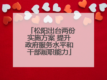 松阳出台两份实施方案 提升政府服务水平和干部履职能力