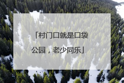 村门口就是口袋公园，老少同乐