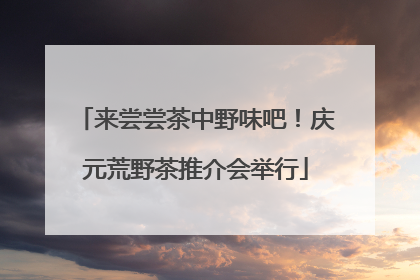 来尝尝茶中野味吧！庆元荒野茶推介会举行