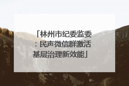 林州市纪委监委：民声微信群激活基层治理新效能