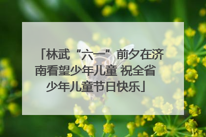 林武“六一”前夕在济南看望少年儿童 祝全省少年儿童节日快乐