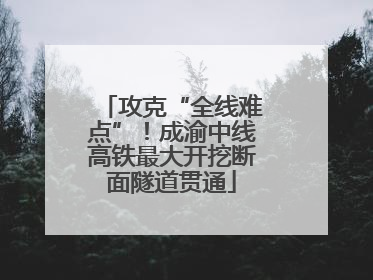 攻克“全线难点”！成渝中线高铁最大开挖断面隧道贯通