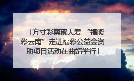 方寸彩票聚大爱 “福暖彩云南”走进福彩公益金资助项目活动在曲靖举行