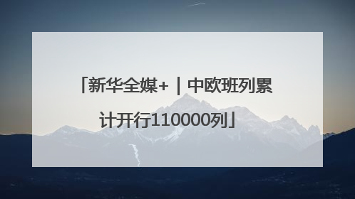 新华全媒+｜中欧班列累计开行110000列