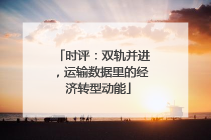 时评：双轨并进，运输数据里的经济转型动能
