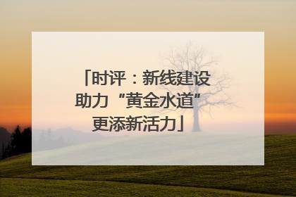 时评：新线建设助力“黄金水道”更添新活力